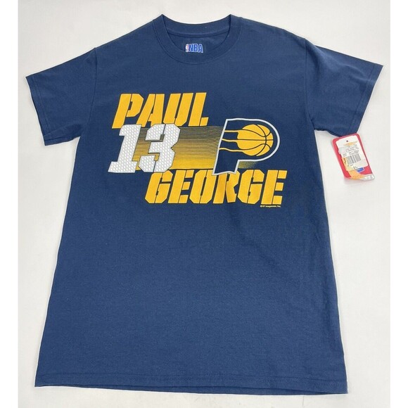 Paul George #13 Indiana Pacers Men's T-Shirt Blue Size Small NWT - Picture 1 of 7